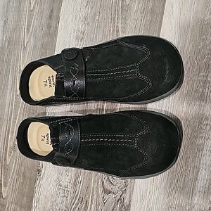 Earth Spirit Mules Womens‎ Black Suede Shoes 7.5 Gelron Cushion Comfort